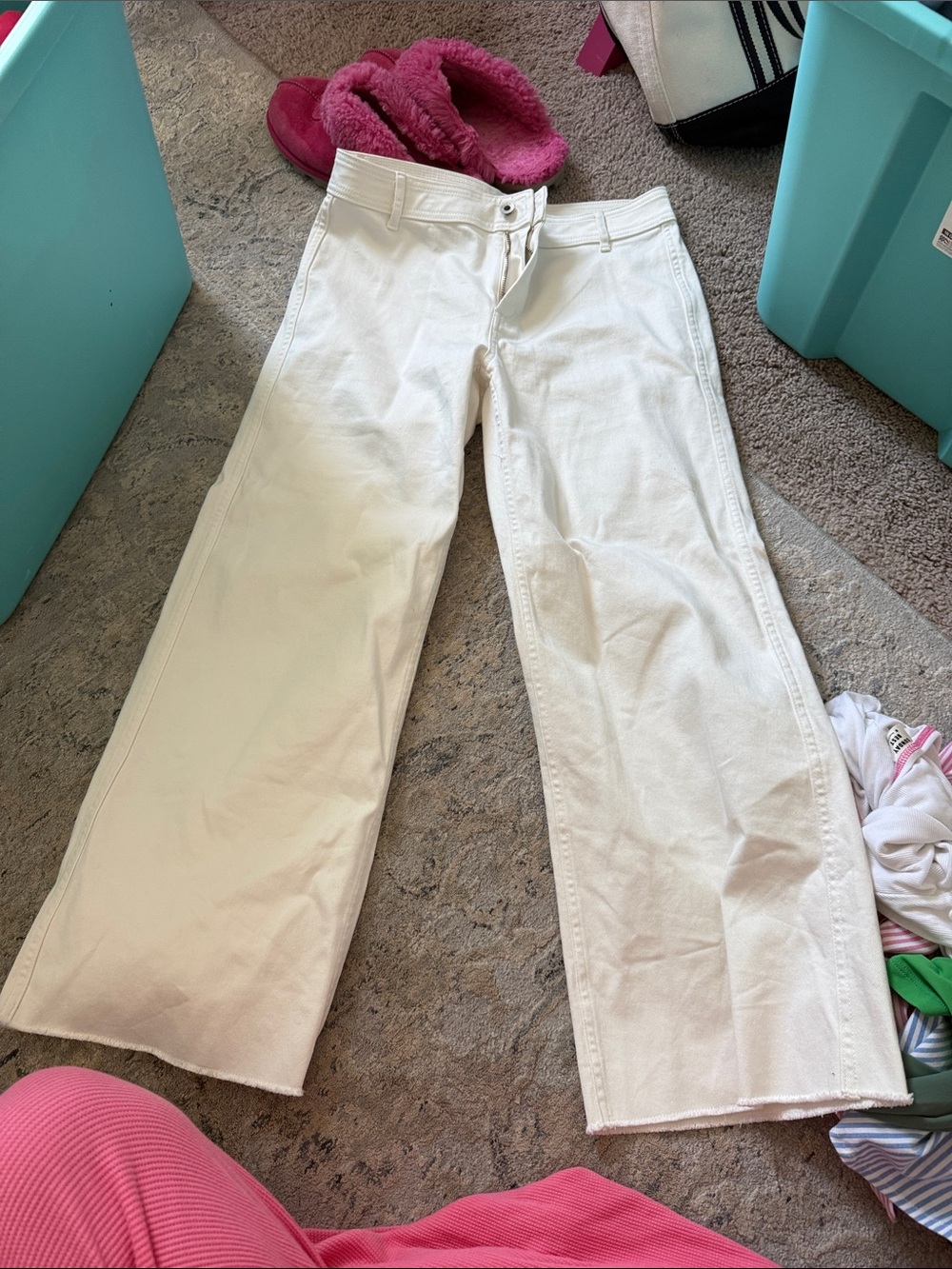 Vineyard Vines Cream Wide-Leg Jeans